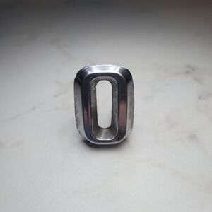 Vintage Chrome Number 0 Metal Emblem Badge BLC 97-4 Small 1 Inch